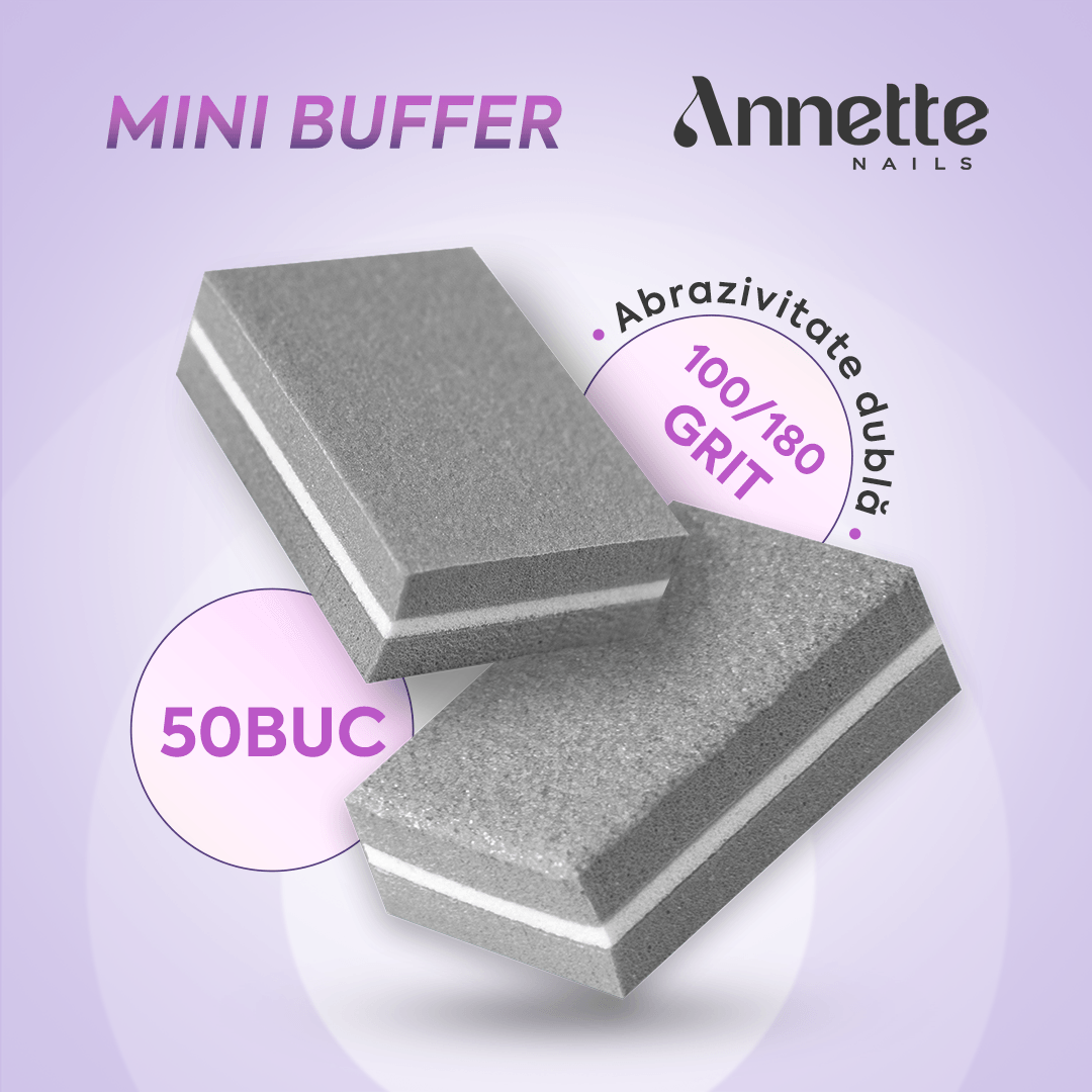 Set Mini Buffer 50 buc 100/180 grit Gri Annette Nails MBF-01G-S50