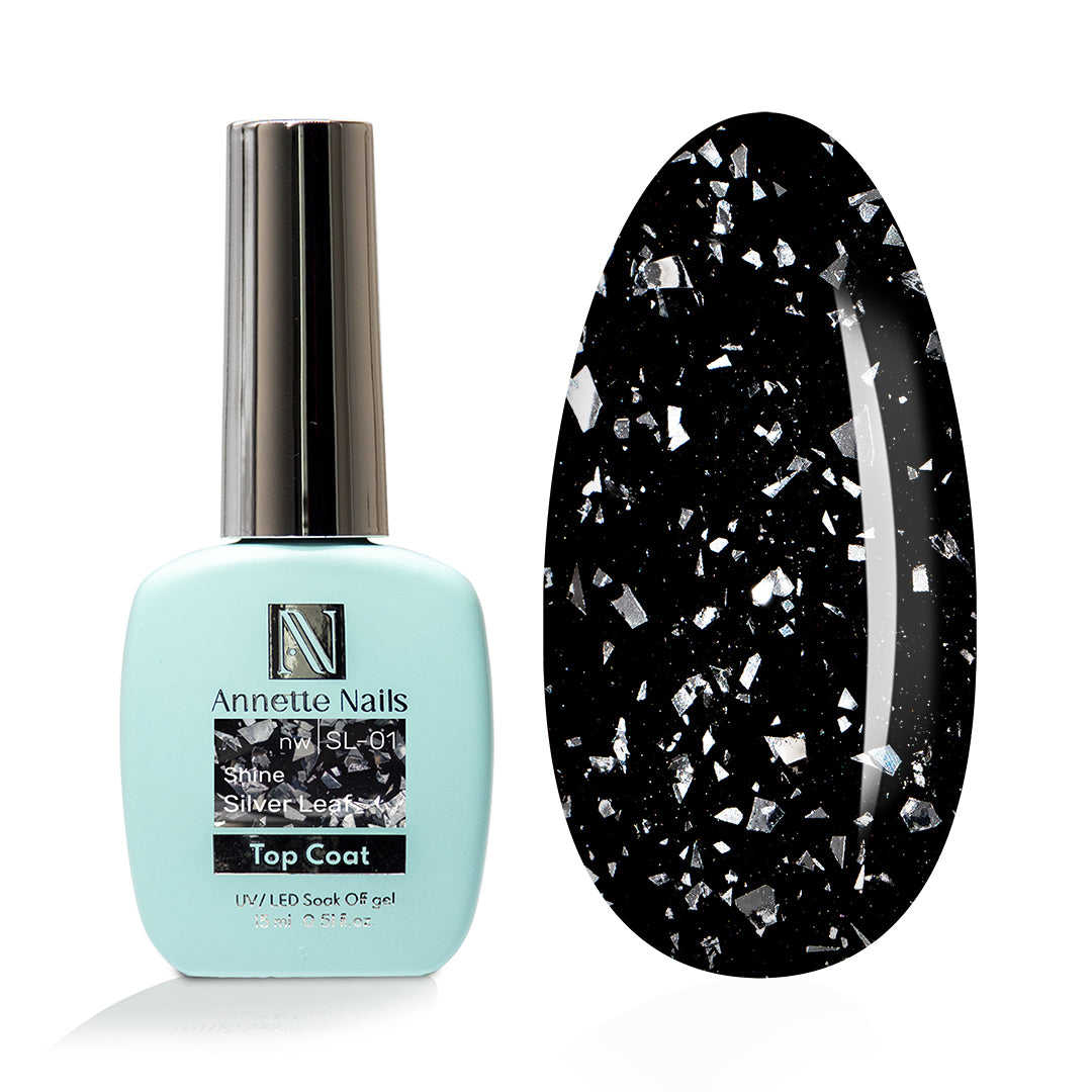 Top Coat AnnetteNails Shine silver leaf no wipe SL-01 - 12ml