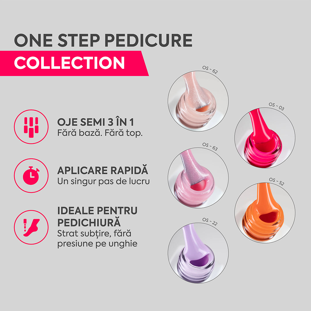 Colectia One Step Pedicure - Set 10 Oje Semipermanente 3in1 Annette Nails
