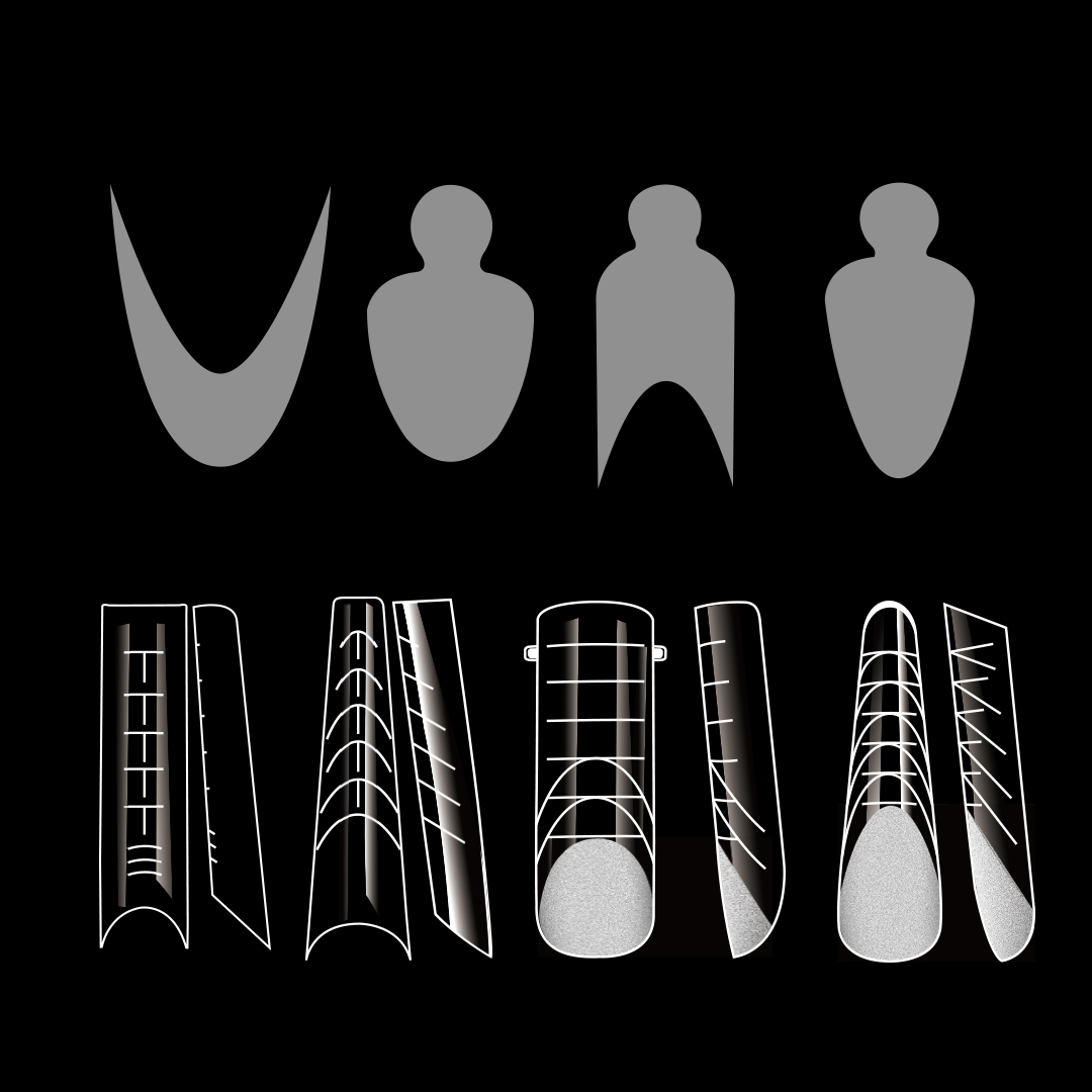 Set Tipsuri Reutilizabile si Forme Silicon Annette Nails - Diverse Forme, DFT-10, 288 buc