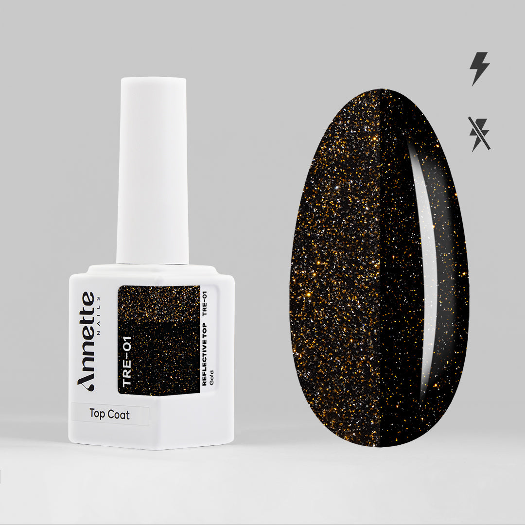 Top Coat AnnetteNails Reflective gold no wipe TRE-01 - 12ml