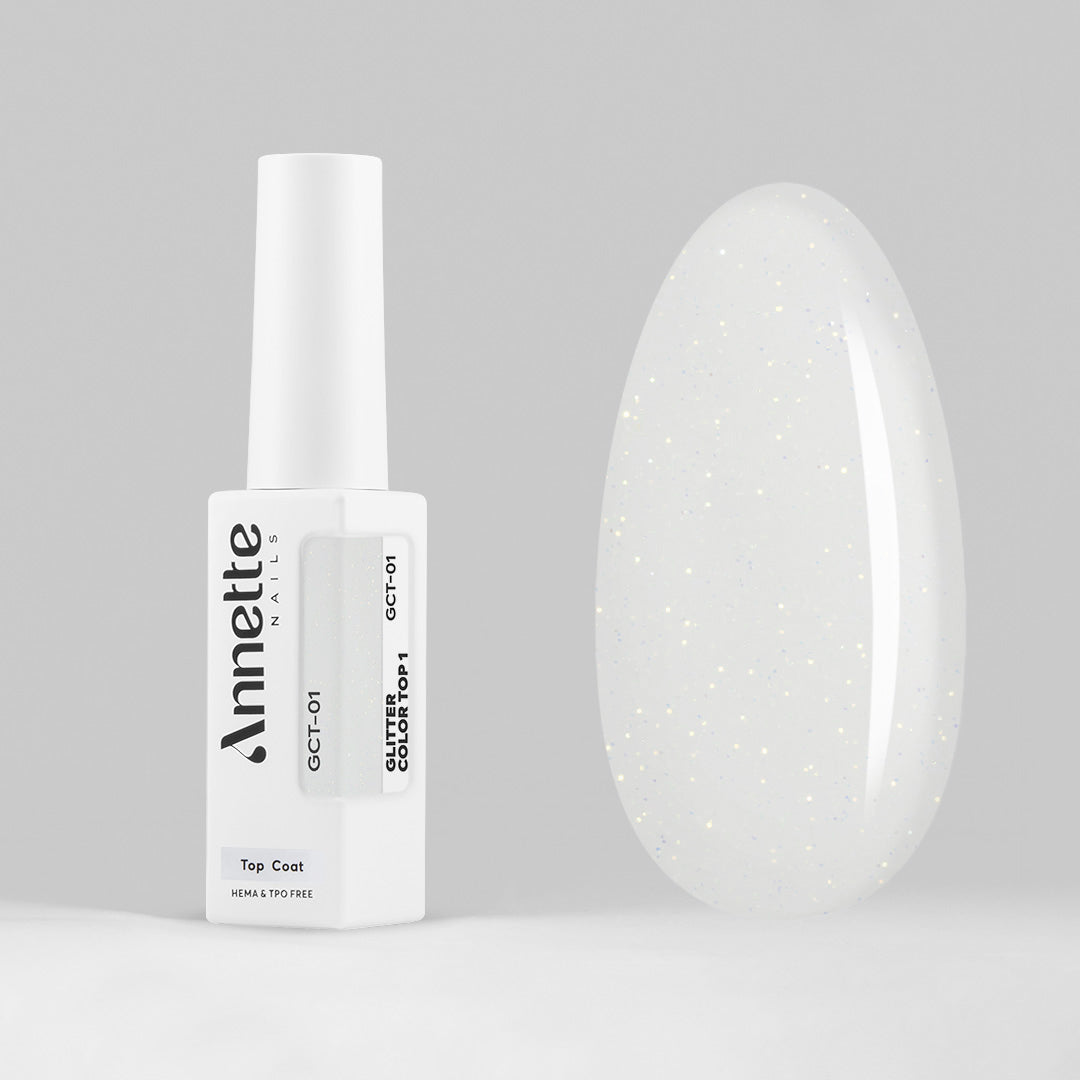 Top Coat Glitter Color 1 GCT-01 - 8ml Annette Nails
