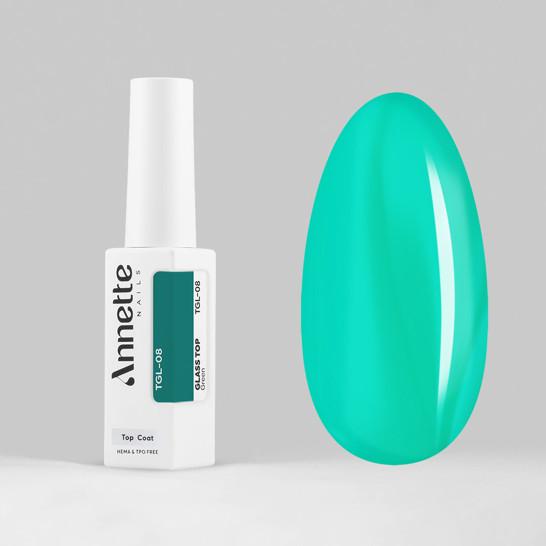 Top Coat Glass 8 Green - 8ml Annette Nails TGL-08