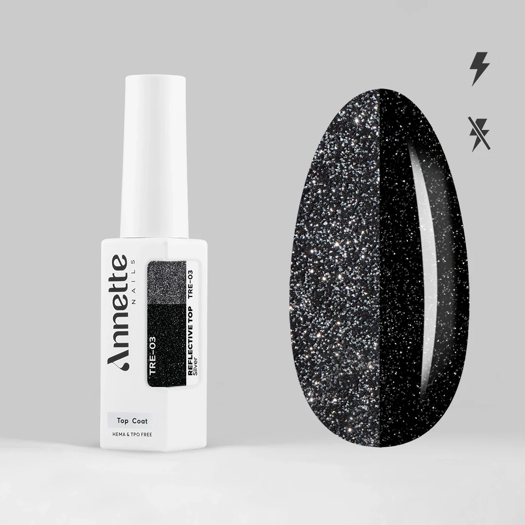 Top Coat Reflective Silver - 8ml Annette Nails TRE-03-08