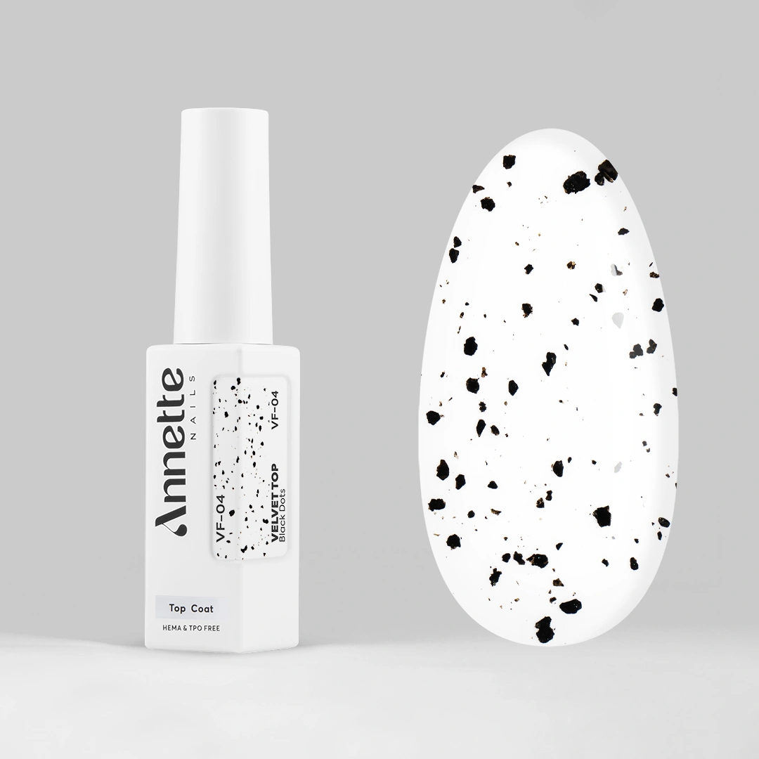 Top Coat Velvet Black Flakes - 8ml Annette Nails VF-04-08