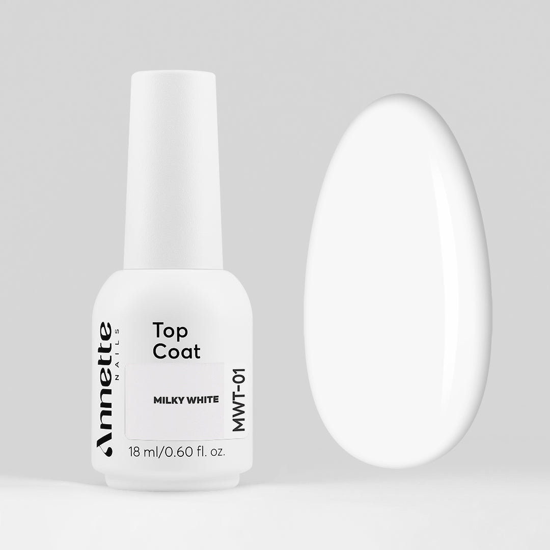 Top Coat Milky White - 18ml Annette Nails MWT-01-18