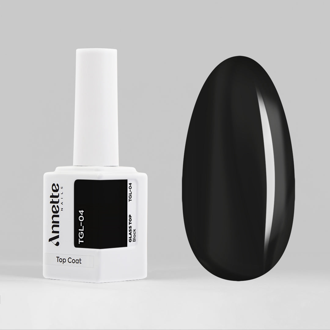 Top Coat Glass 4 Black - 12ml Annette Nails TGL-04-12