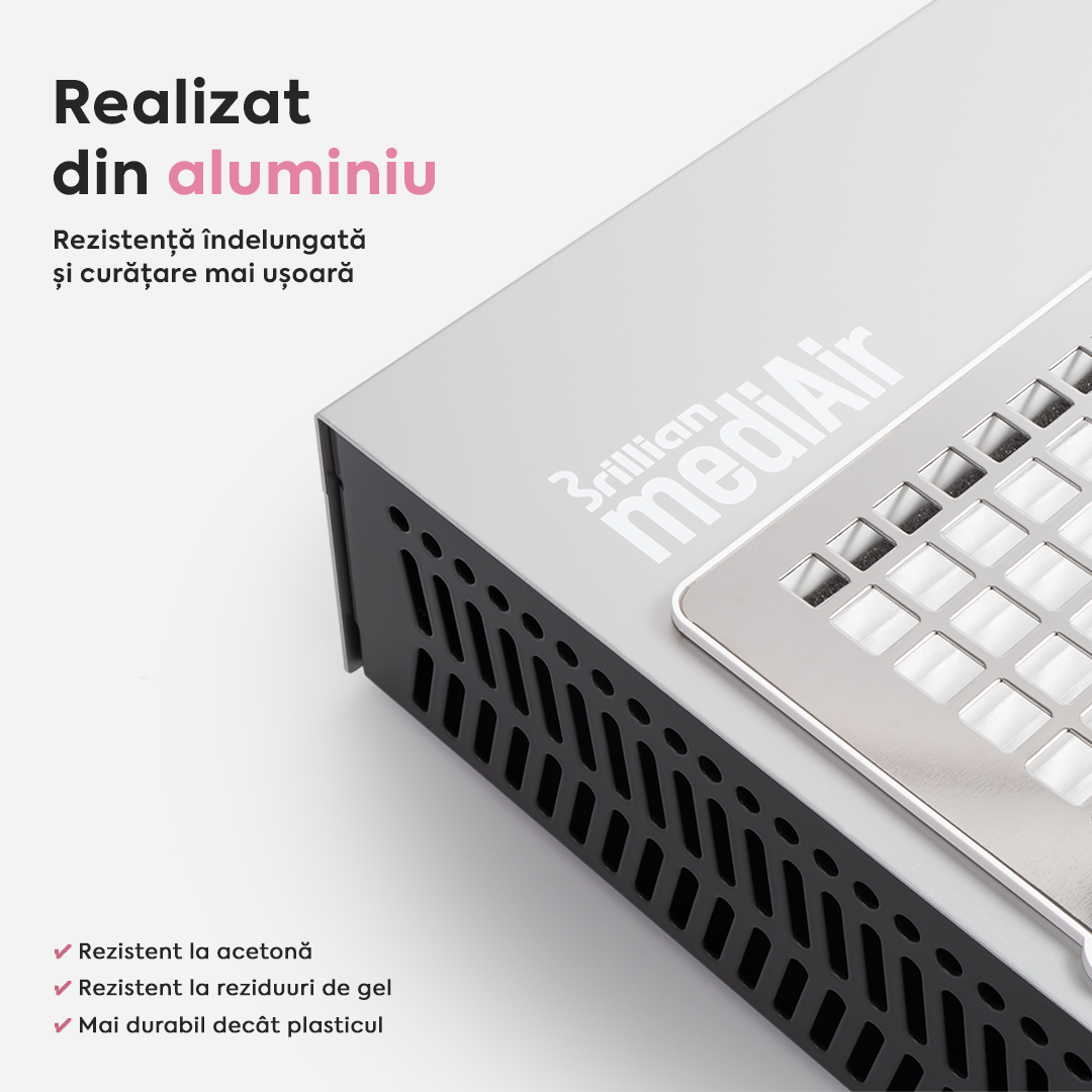 Aspirator Unghii Manichiura Brillian MediAir Saeshin 60W 4600RPM – Silver