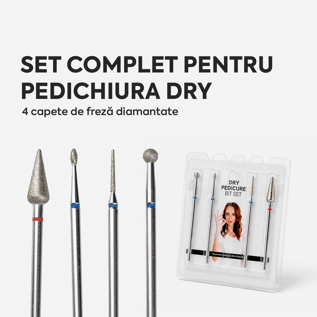 Kit Pedichiura 4 Capete Freza Diamantate Annette Nails SET-BIT-01