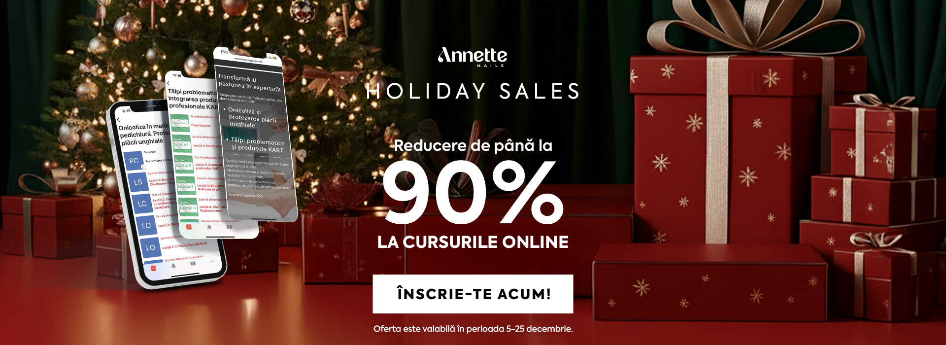 Holiday Sales la cursurile online Annette School, până la -90% Reducere.