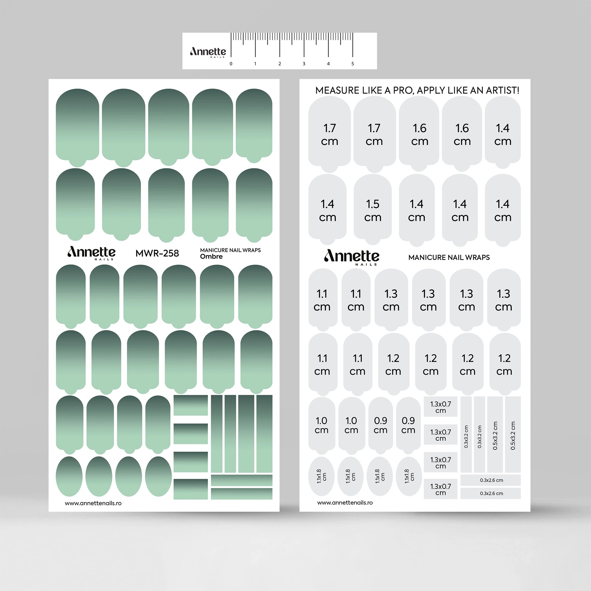 Nail Wraps Manichiura Ombre 258 Annette Nails MWR-258