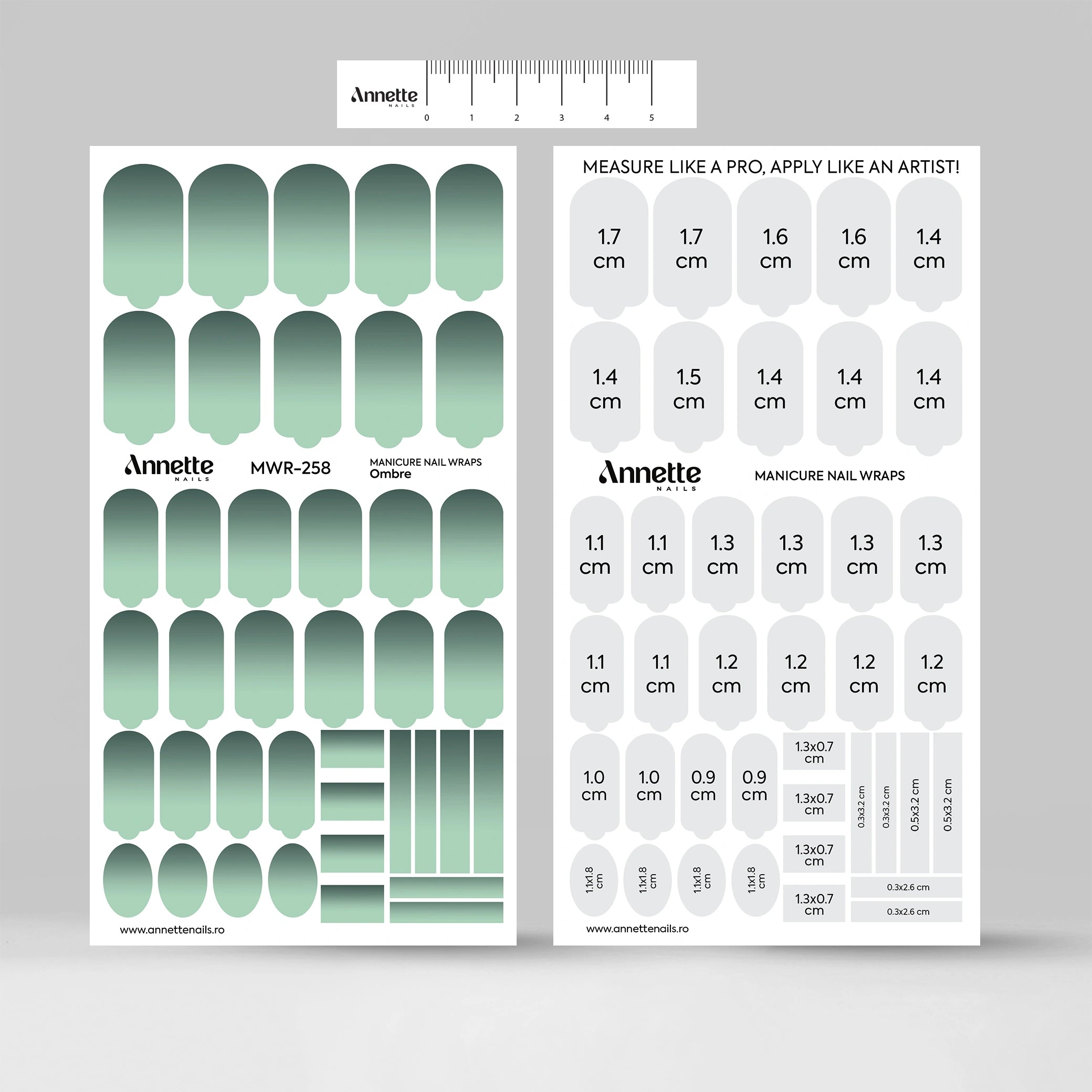 Nail Wraps Manichiura Ombre 258 Annette Nails MWR-258