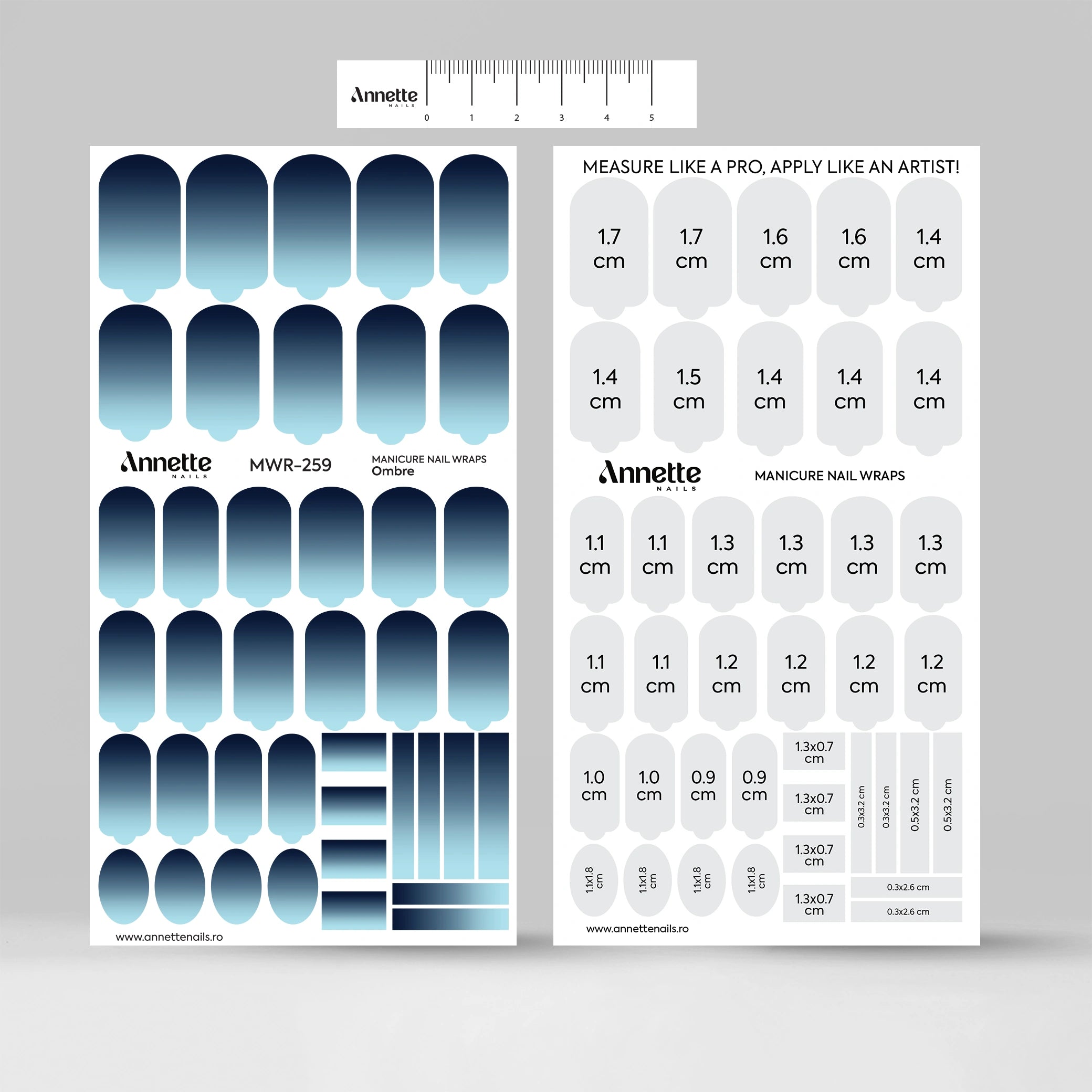 Nail Wraps Manichiura Ombre 259 Annette Nails MWR-259