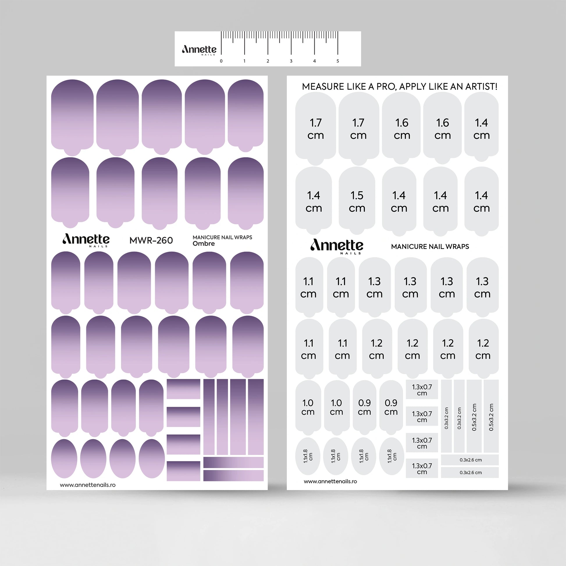 Nail Wraps Manichiura Ombre 260 Annette Nails MWR-260