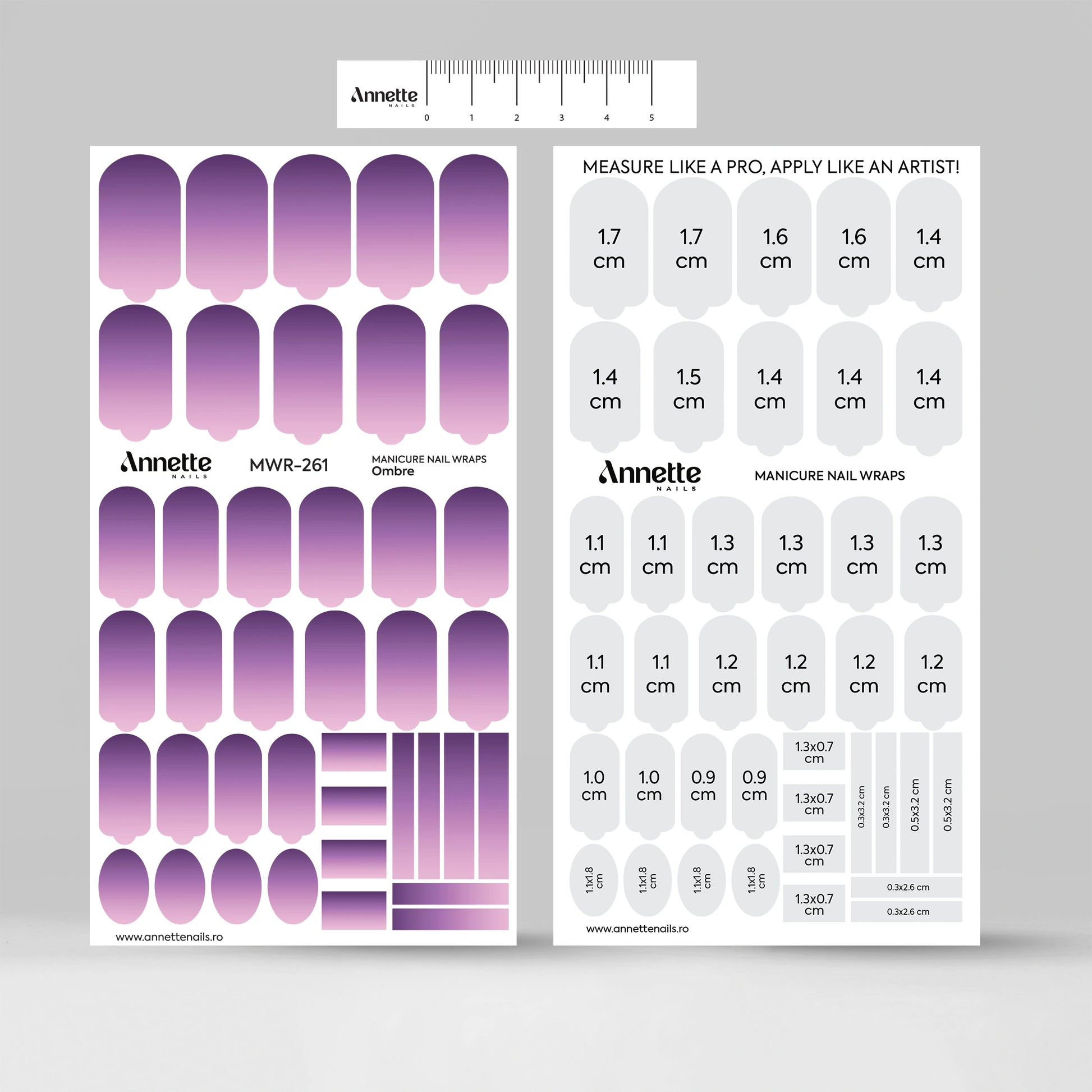 Nail Wraps Manichiura Ombre 261 Annette Nails MWR-261