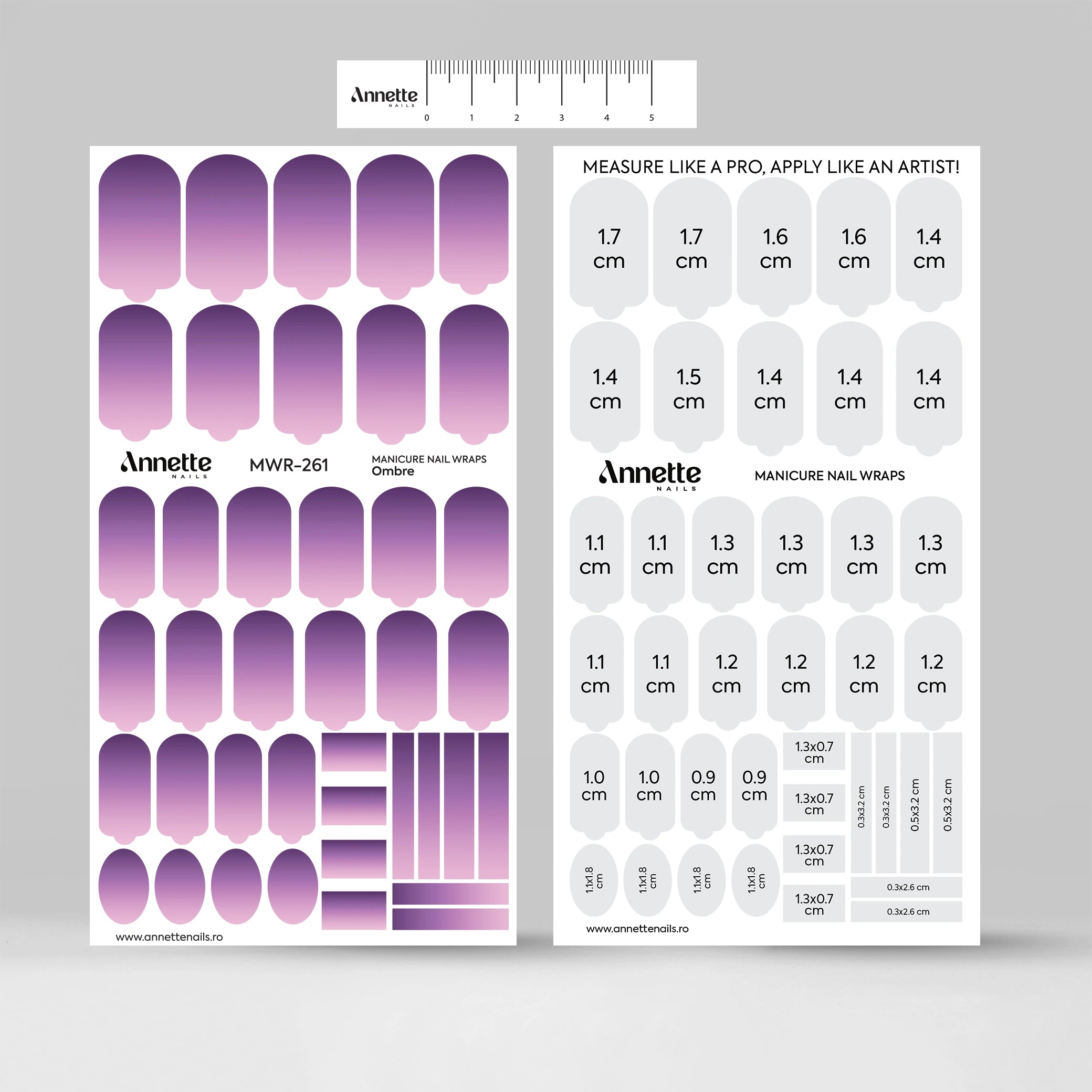 Nail Wraps Manichiura Ombre 261 Annette Nails MWR-261