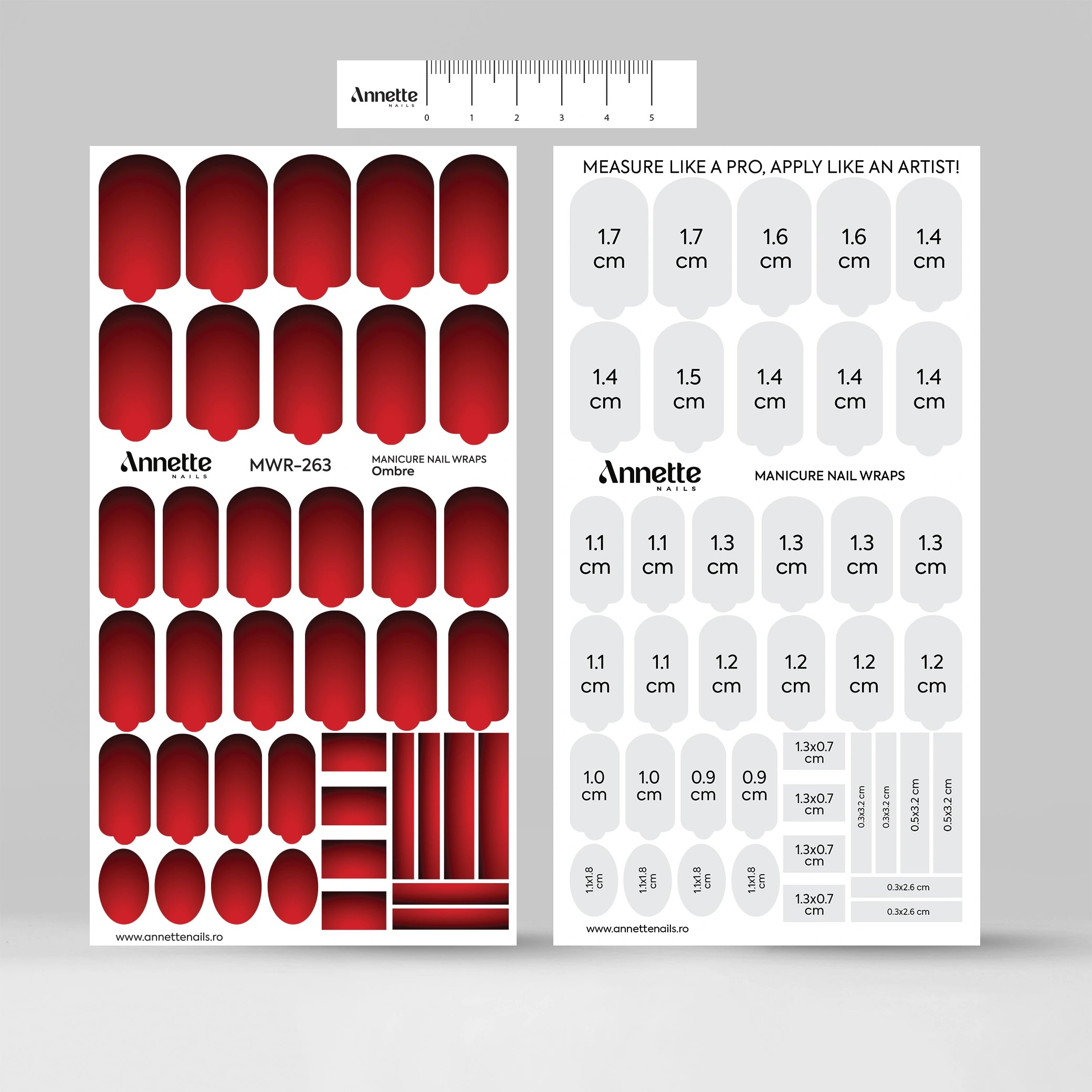 Nail Wraps Manichiura Ombre 263 Annette Nails MWR-263