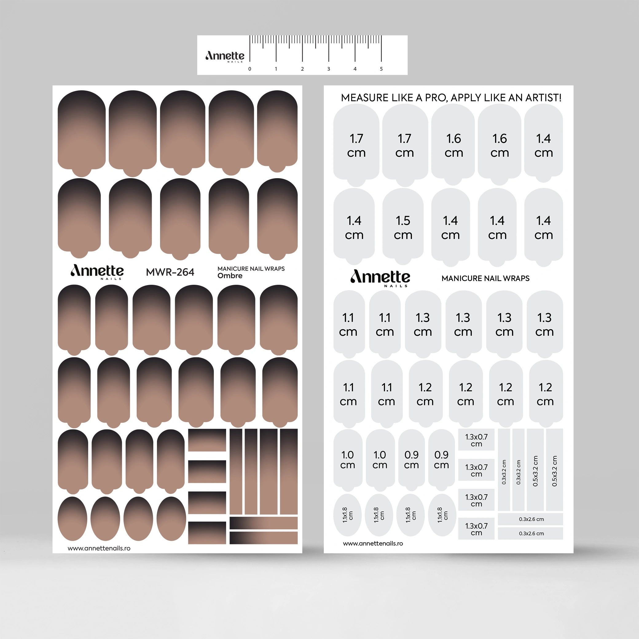 Nail Wraps Manichiura Ombre 264 Annette Nails MWR-264