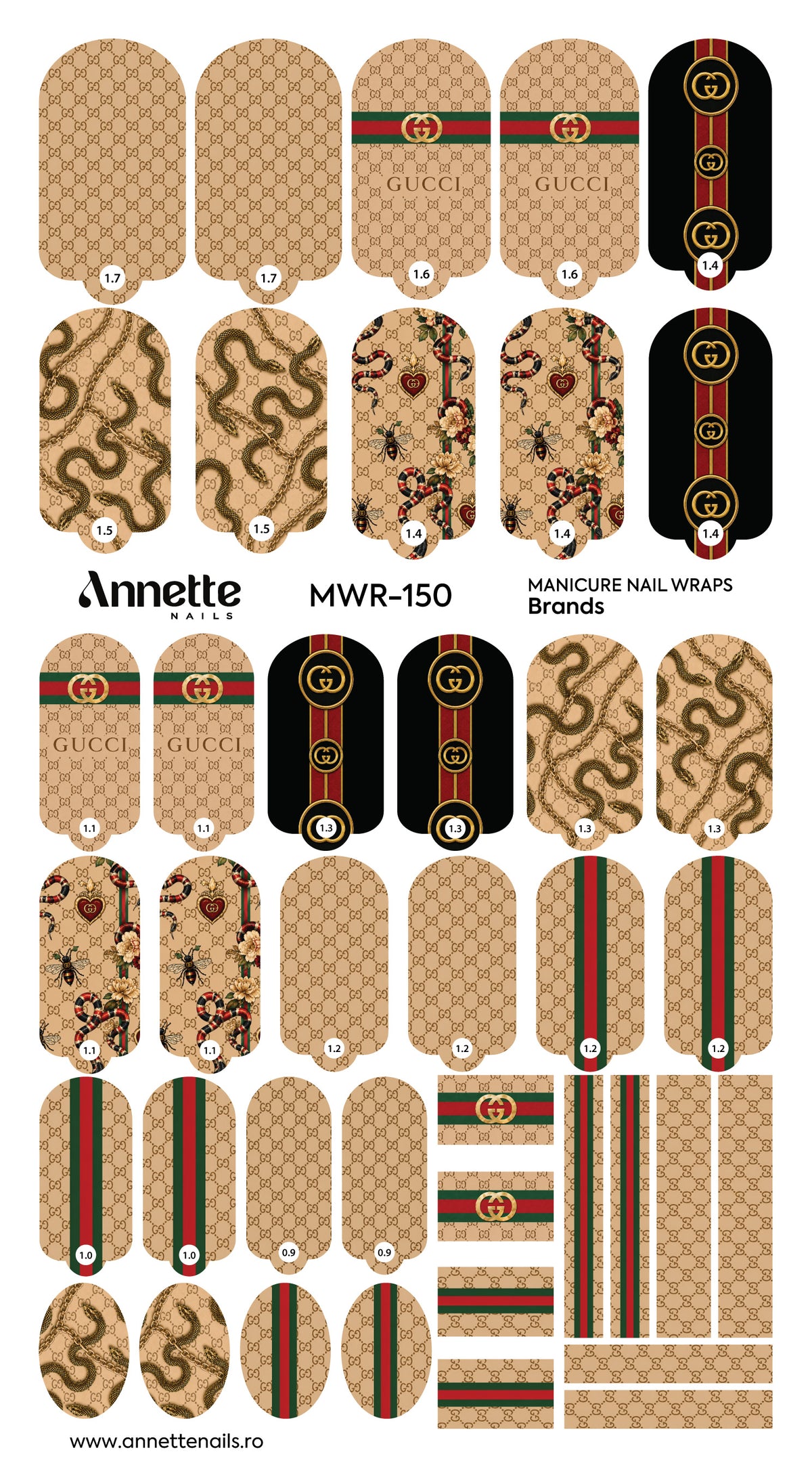 Nail Wraps Manichiura Brands 150 Annette Nails MWR-150