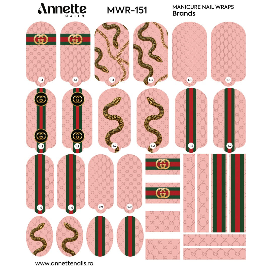 Nail Wraps Manichiura Brands 151 Annette Nails MWR-151
