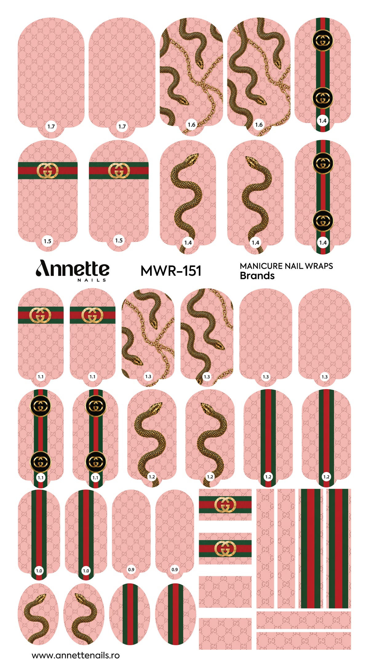 Nail Wraps Manichiura Brands 151 Annette Nails MWR-151