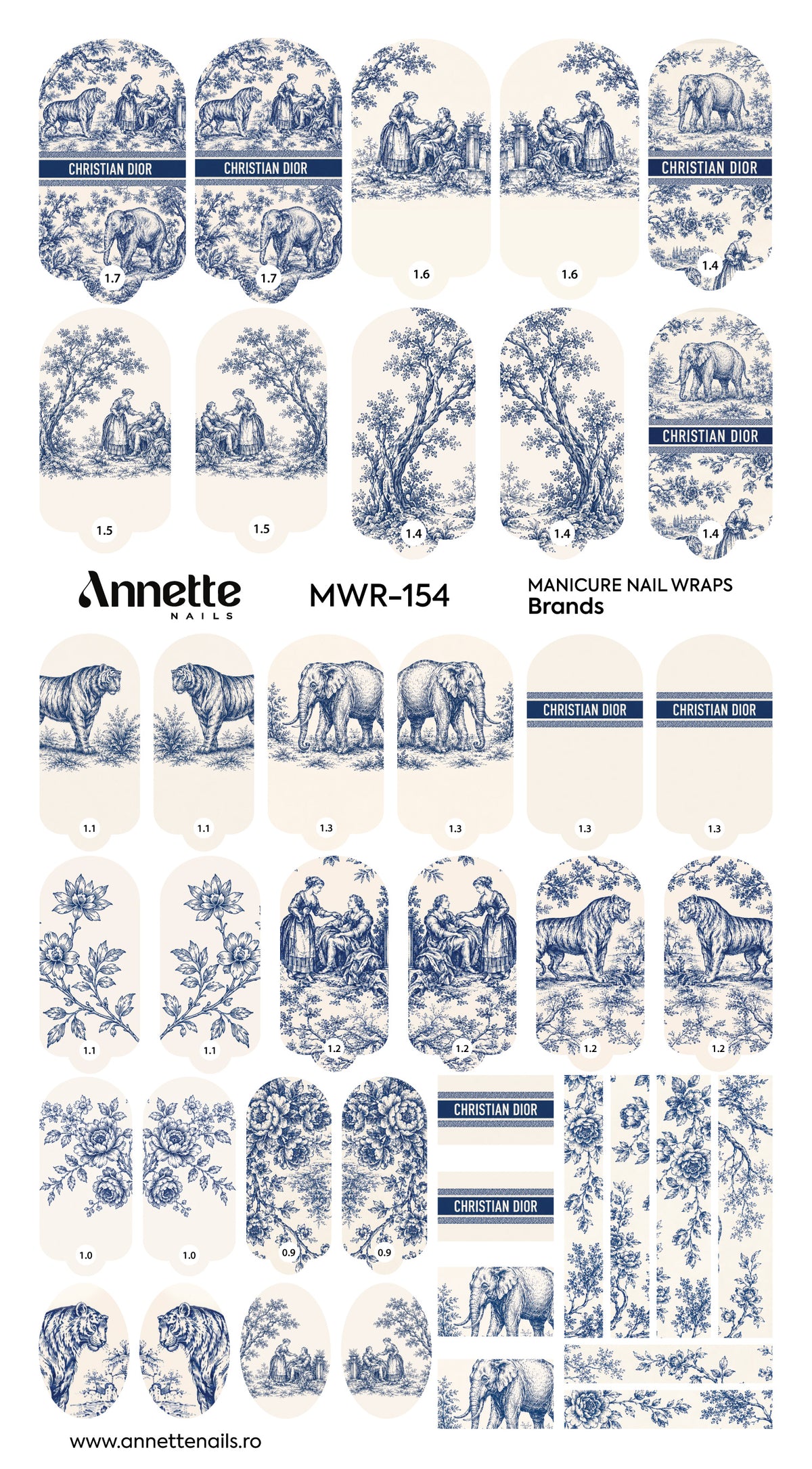 Nail Wraps Manichiura Brands 154 Annette Nails MWR-154
