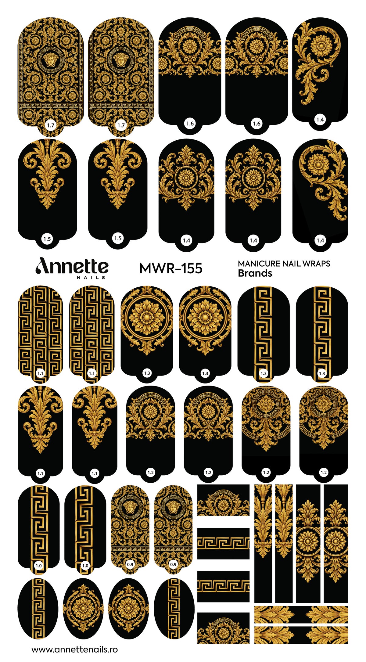 Nail Wraps Manichiura Brands 155 Annette Nails MWR-155