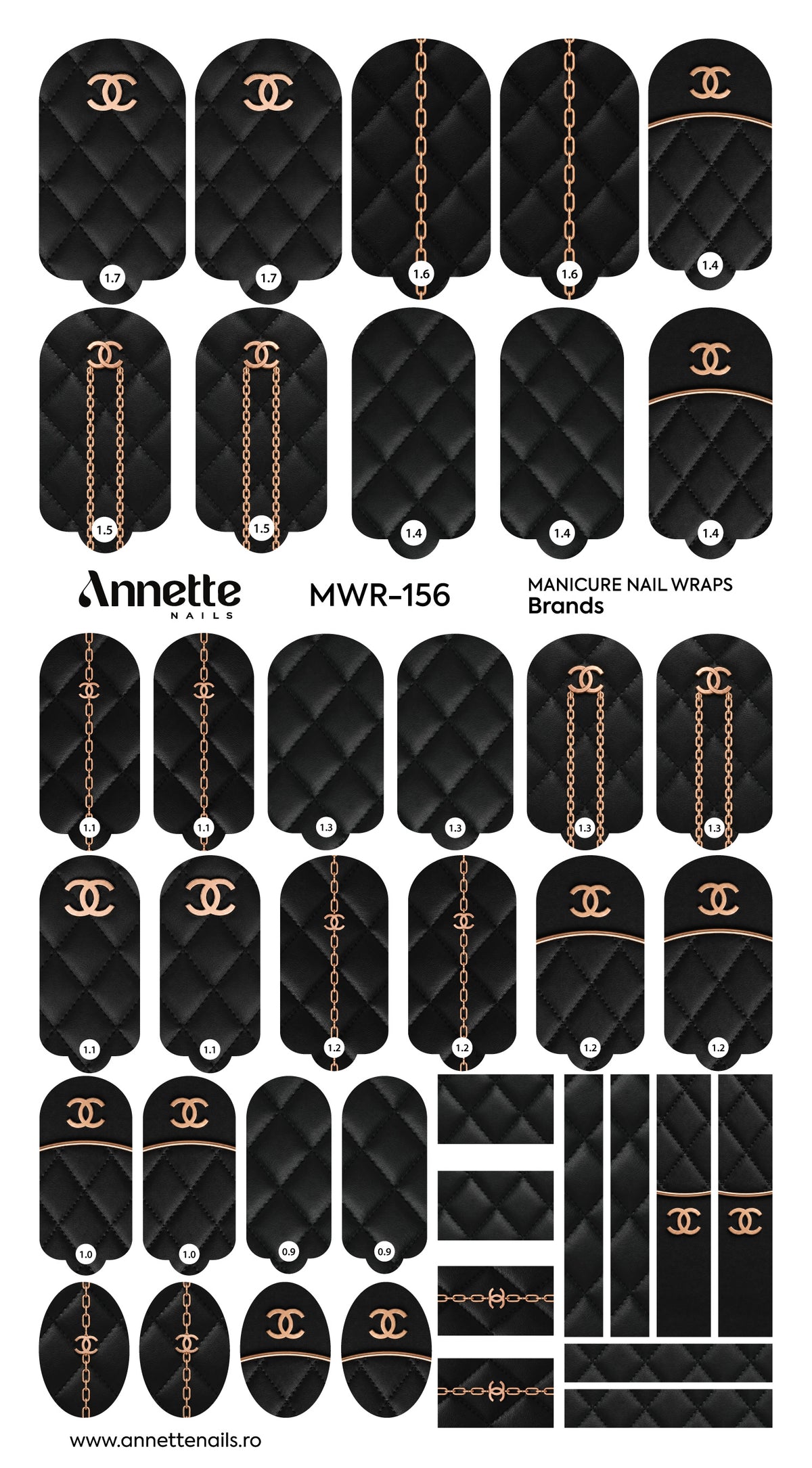 Nail Wraps Manichiura Brands 156 Annette Nails MWR-156