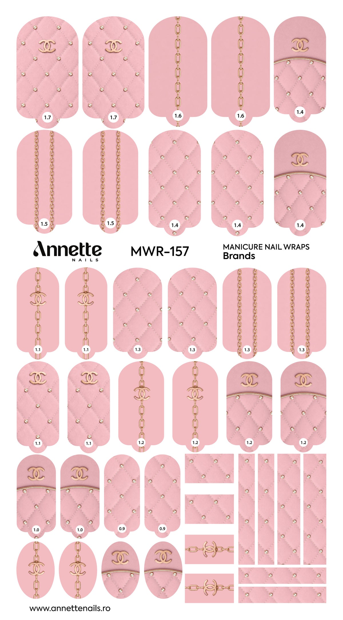 Nail Wraps Manichiura Brands 157 Annette Nails MWR-157
