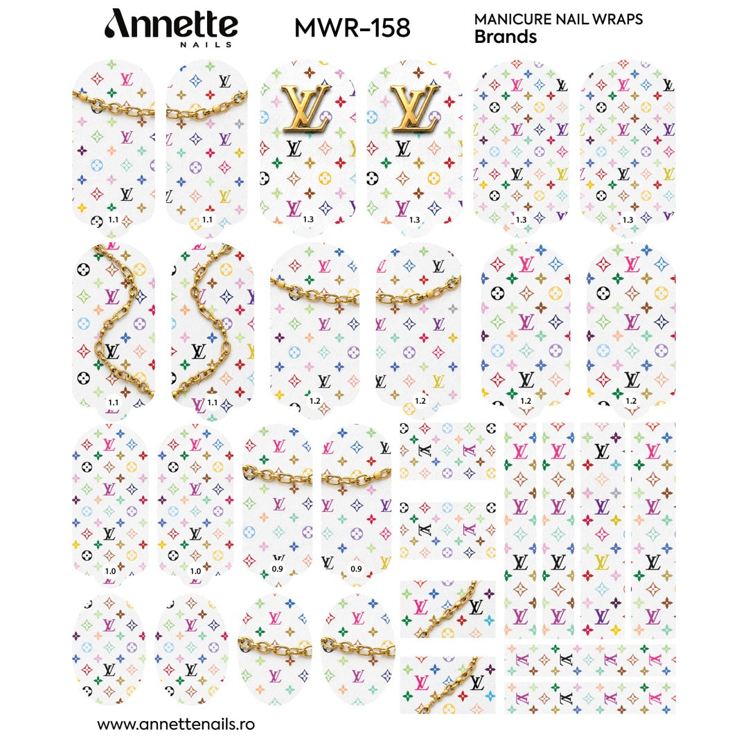 Nail Wraps Manichiura Brands 158 Annette Nails MWR-158