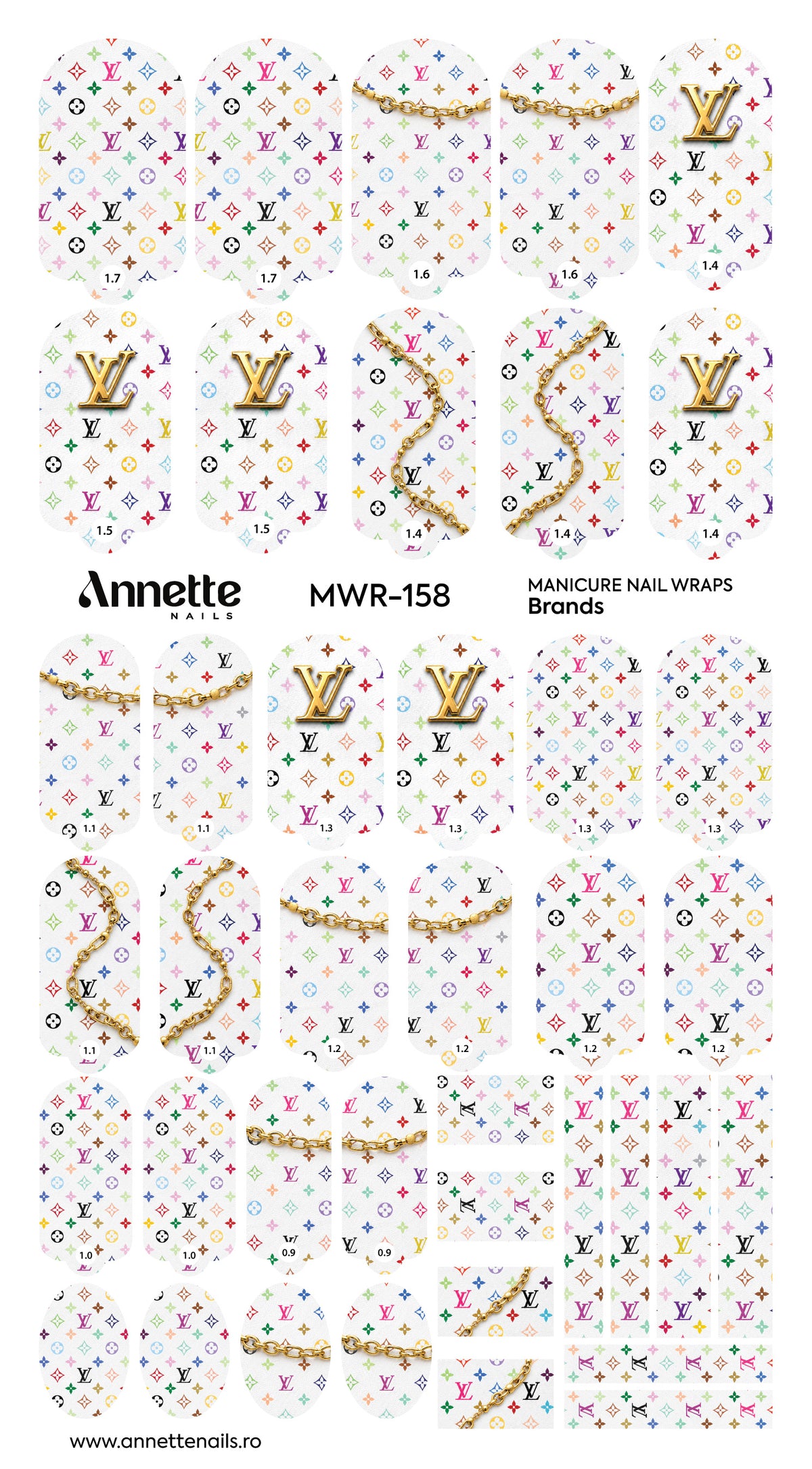 Nail Wraps Manichiura Brands 158 Annette Nails MWR-158