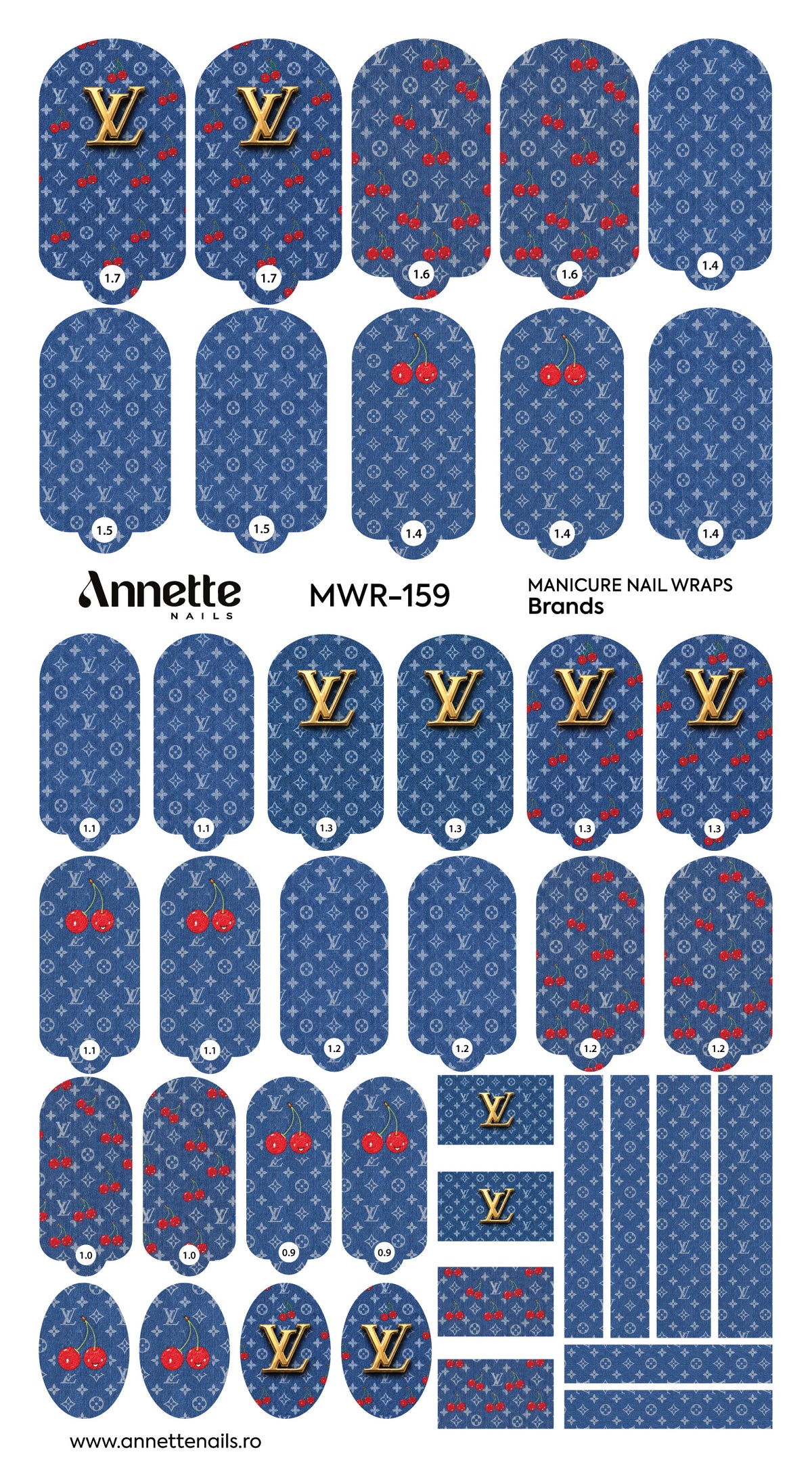 Nail Wraps Manichiura Brands 159 Annette Nails MWR-159