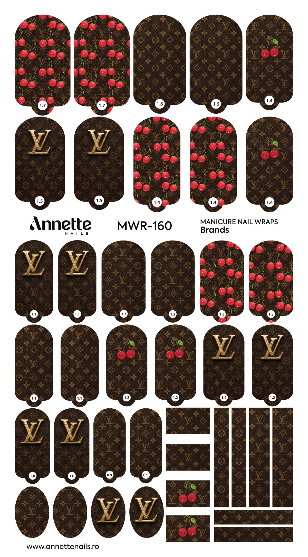 Nail Wraps Manichiura Brands 160 Annette Nails MWR-160