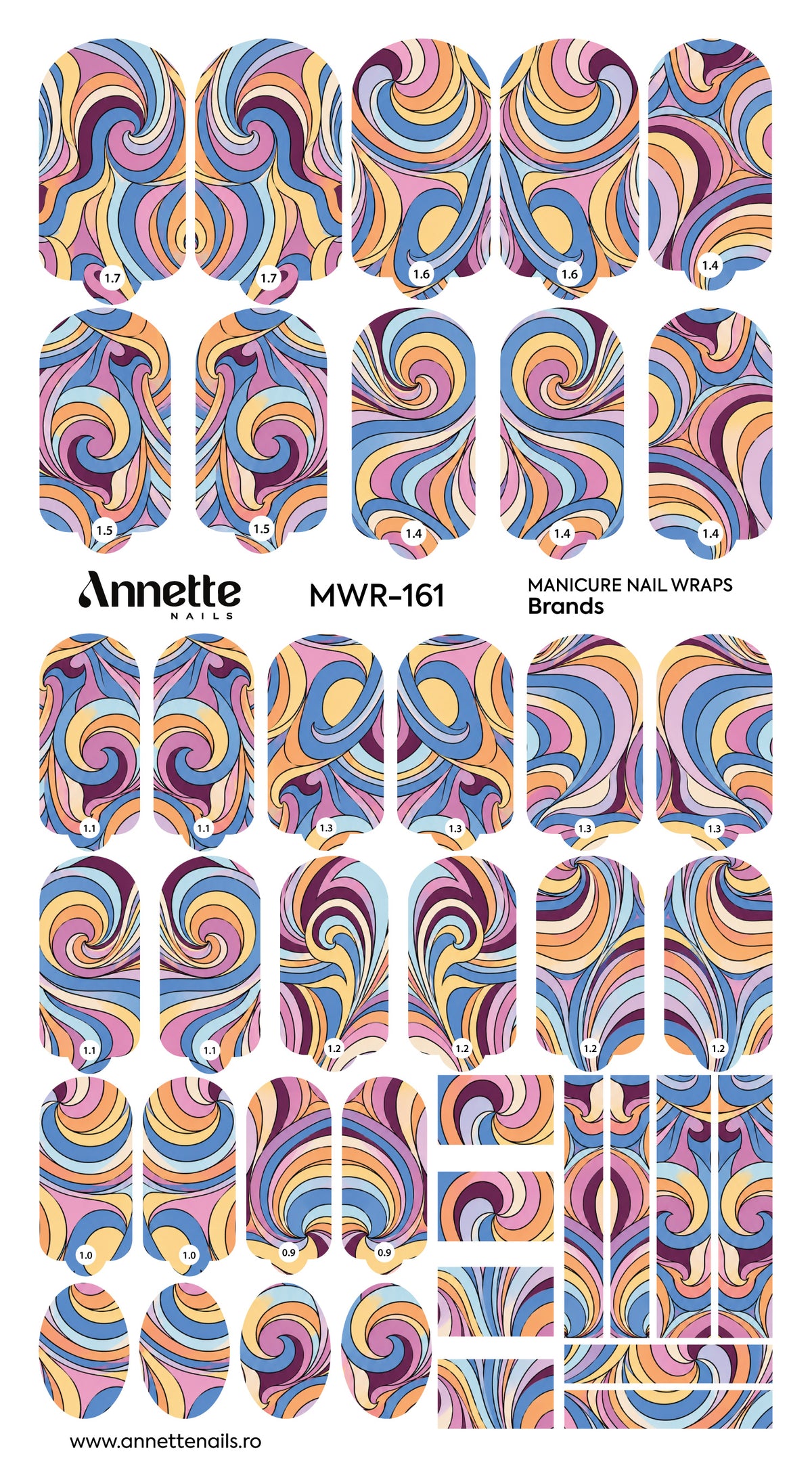 Nail Wraps Manichiura Brands 161 Annette Nails MWR-161