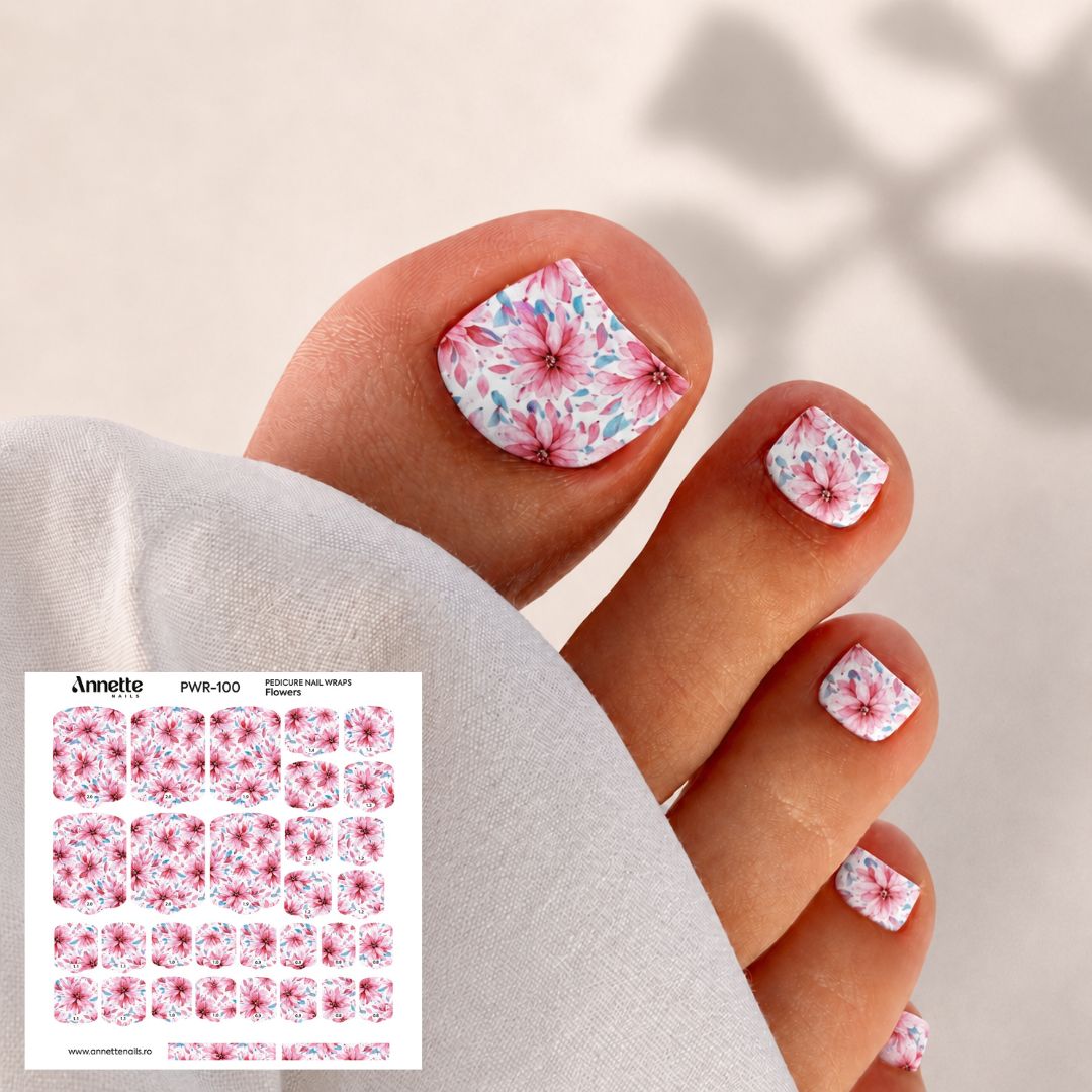 Nail Wraps Pedichiura Flowers 100 Annette Nails PWR-100