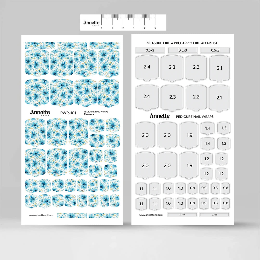 Nail Wraps Pedichiura Flowers 101 Annette Nails PWR-101