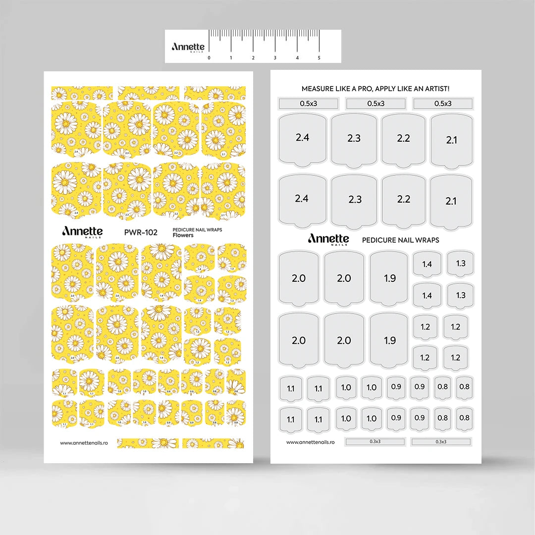 Nail Wraps Pedichiura Flowers 102 Annette Nails PWR-102
