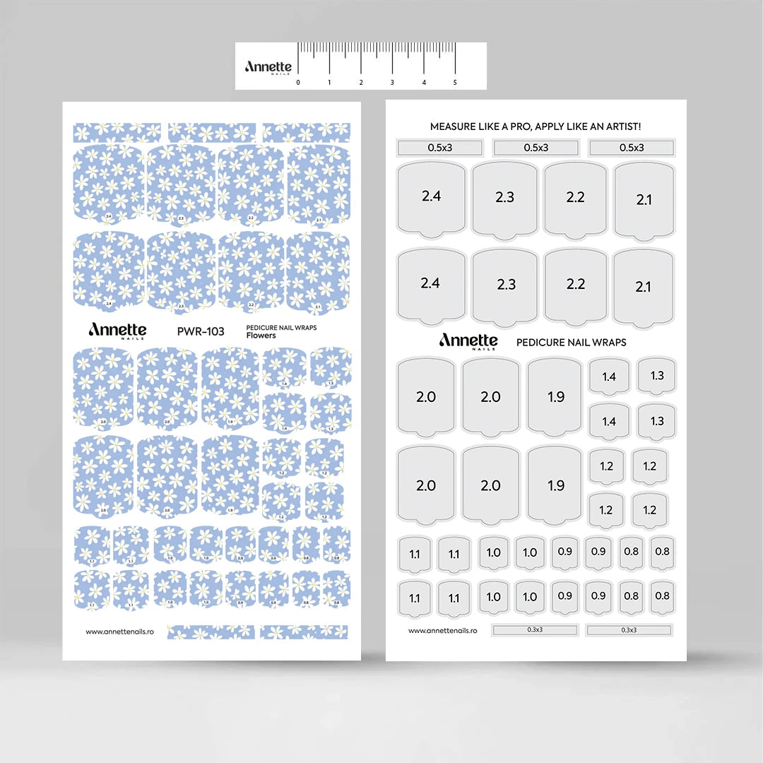 Nail Wraps Pedichiura Flowers 103 Annette Nails PWR-103