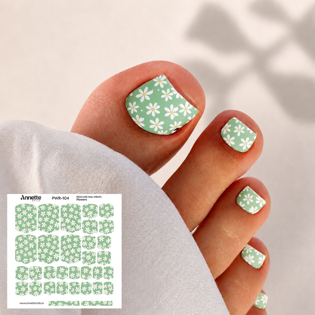 Nail Wraps Pedichiura Flowers 104 Annette Nails PWR-104
