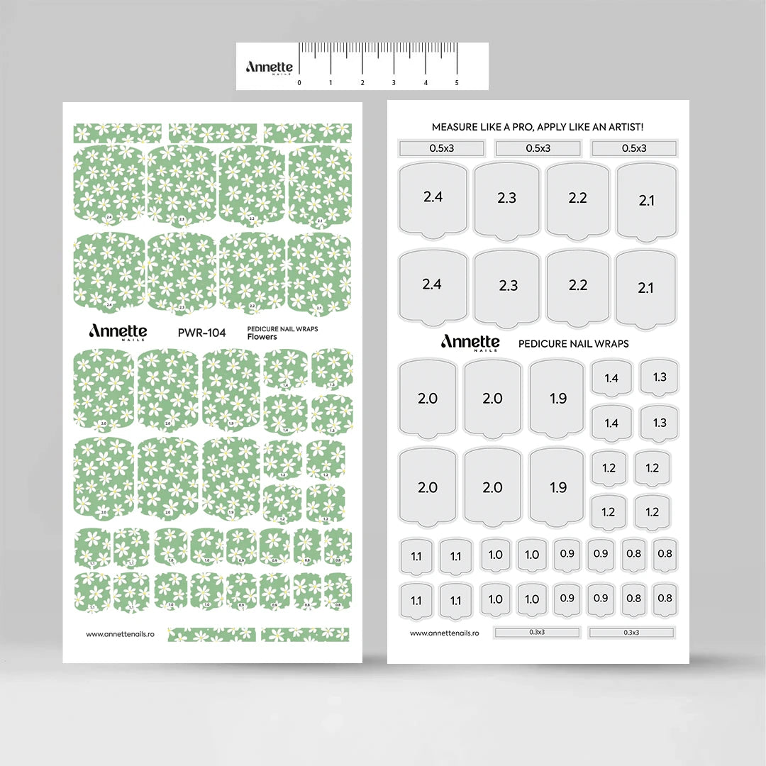 Nail Wraps Pedichiura Flowers 104 Annette Nails PWR-104
