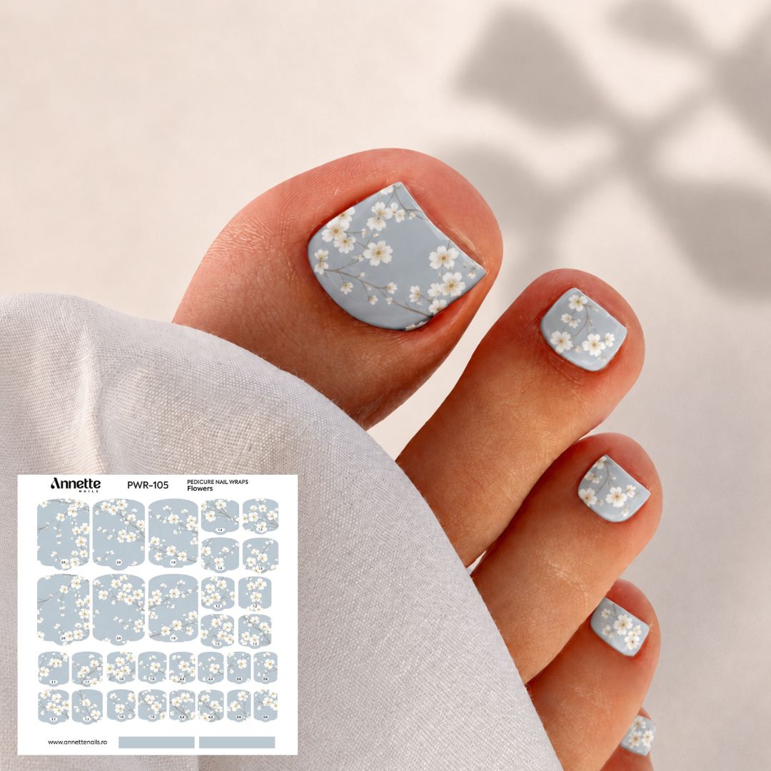 Nail Wraps Pedichiura Flowers 105 Annette Nails PWR-105