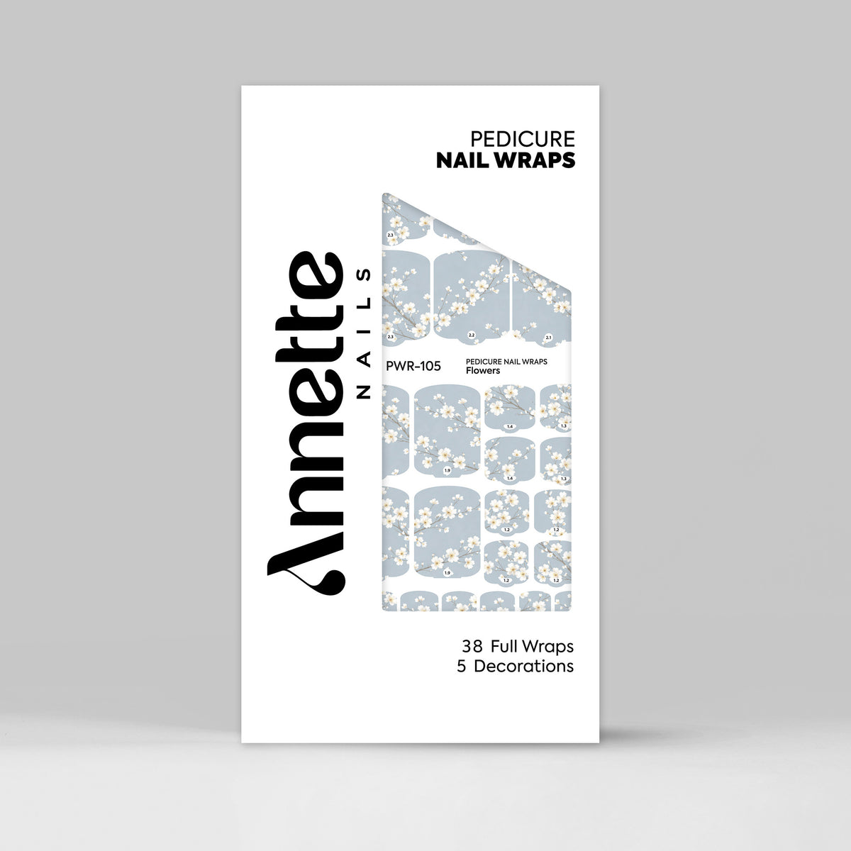 Nail Wraps Pedichiura Flowers 105 Annette Nails PWR-105