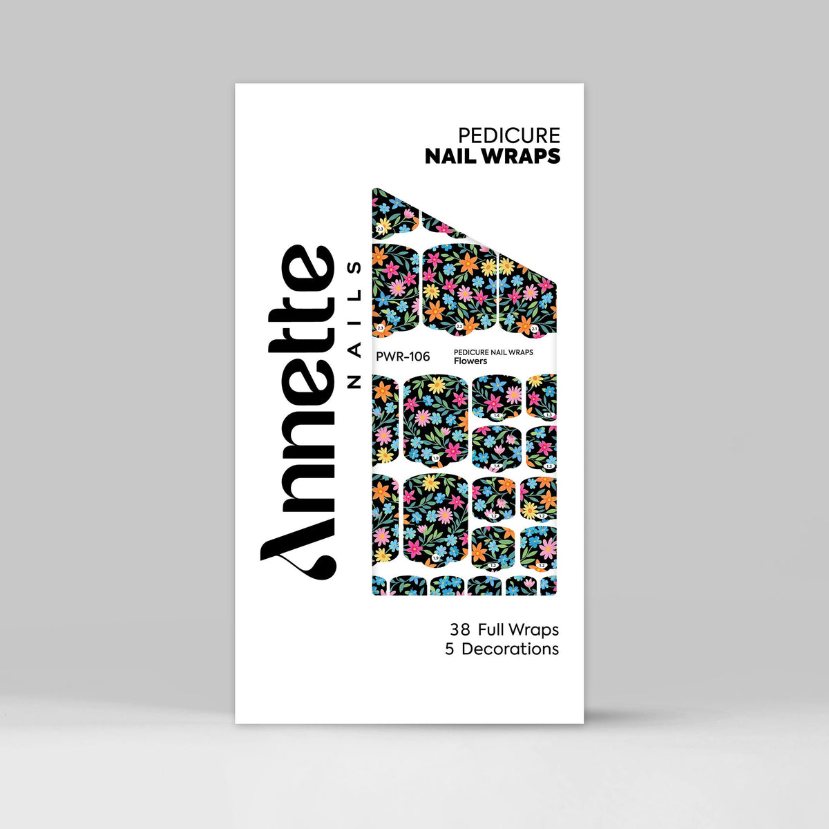 Nail Wraps Pedichiura Flowers 106 Annette Nails PWR-106