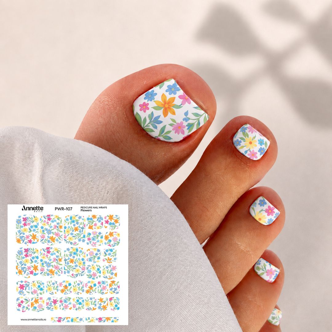 Nail Wraps Pedichiura Flowers 107 Annette Nails PWR-107