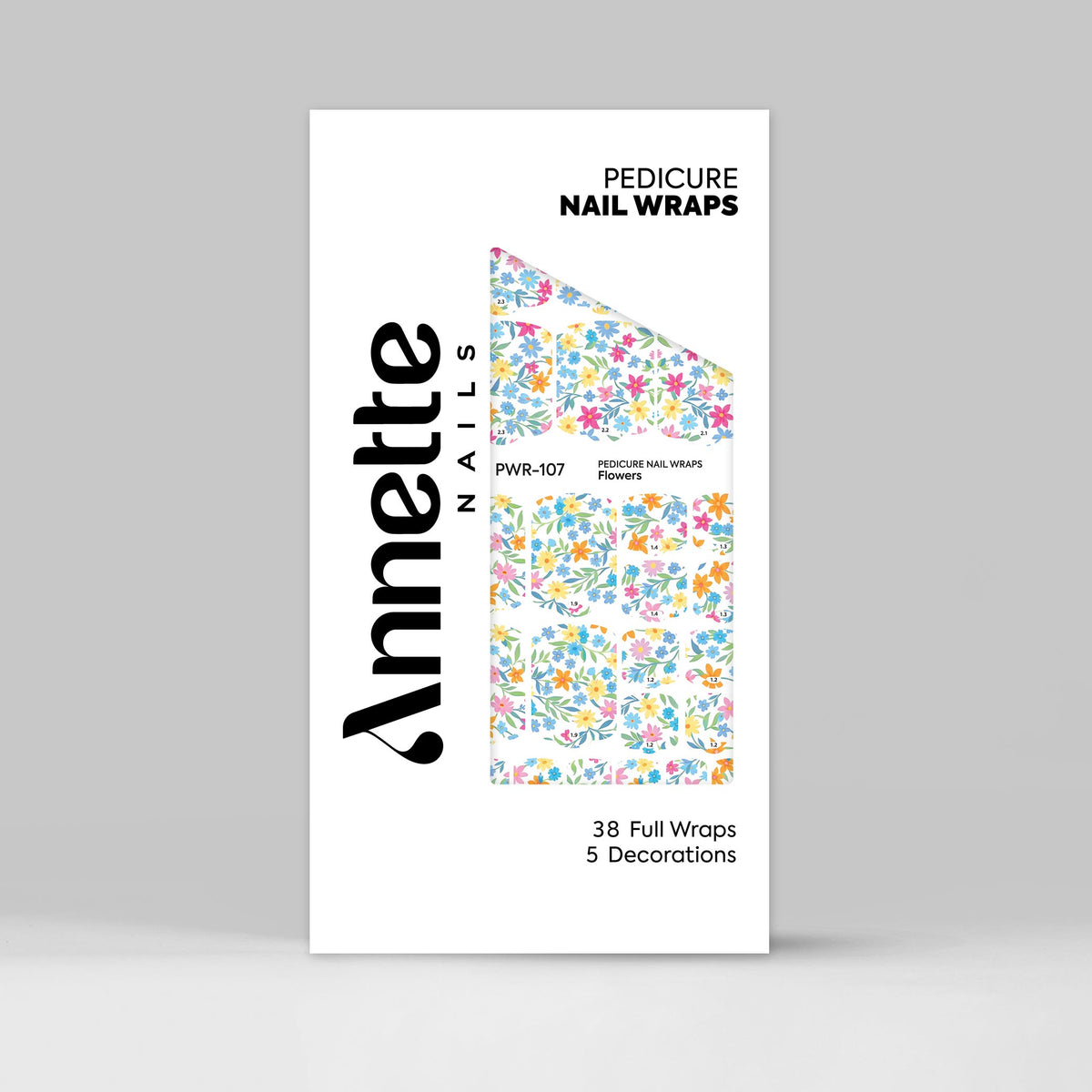 Nail Wraps Pedichiura Flowers 107 Annette Nails PWR-107