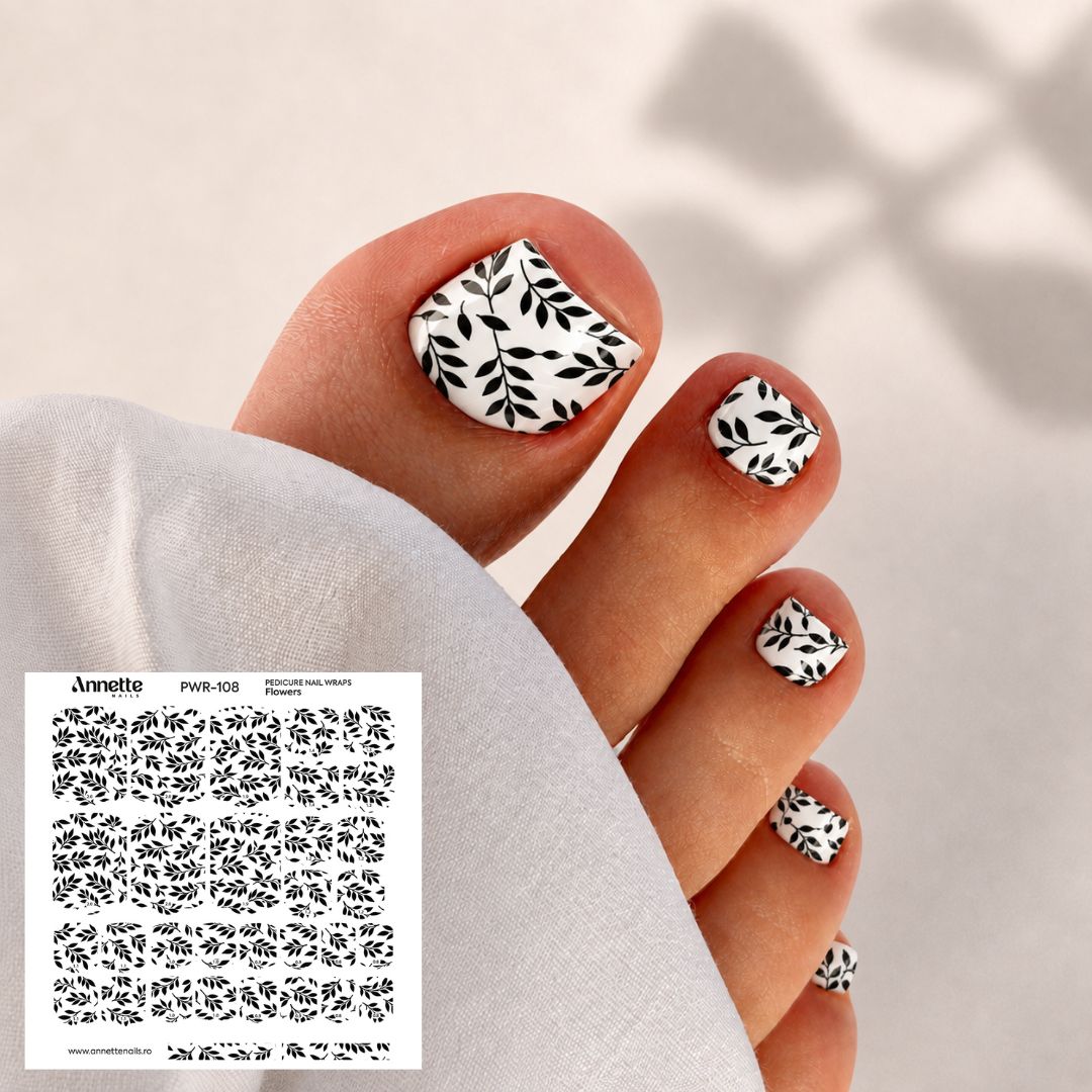 Nail Wraps Pedichiura Flowers 108 Annette Nails PWR-108