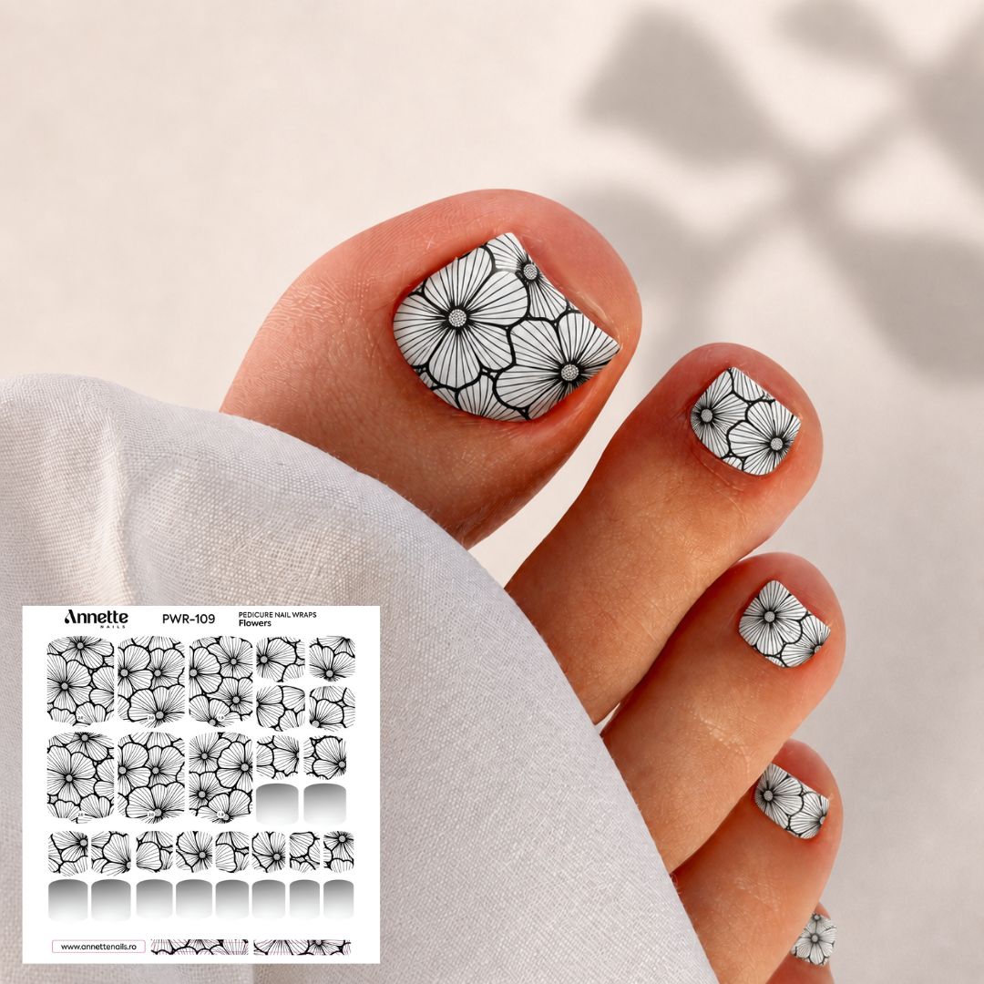 Nail Wraps Pedichiura Flowers 109 Annette Nails PWR-109