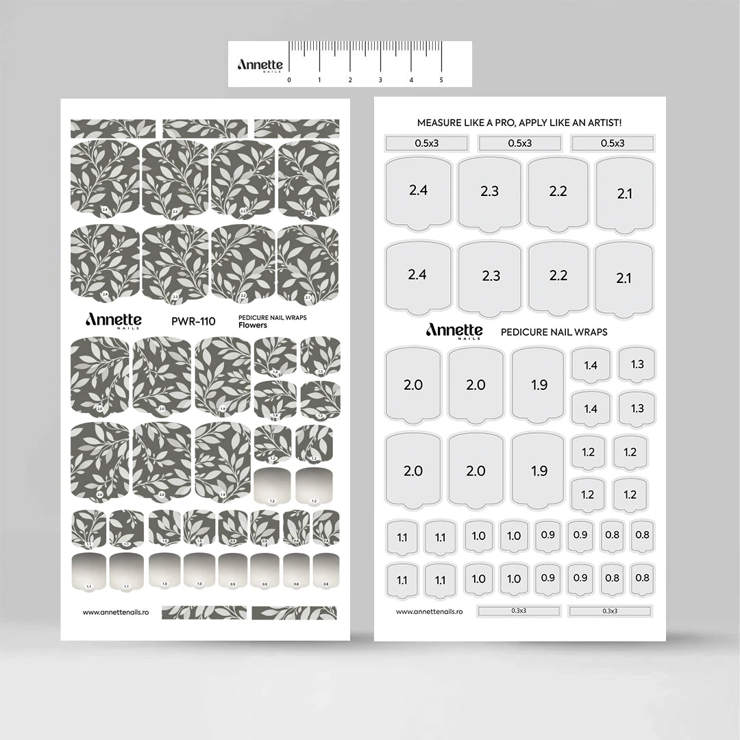 Nail Wraps Pedichiura Flowers 110 Annette Nails PWR-110