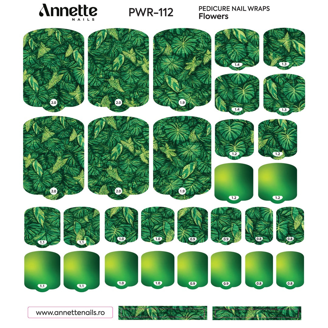 Nail Wraps Pedichiura Flowers 112 Annette Nails PWR-112