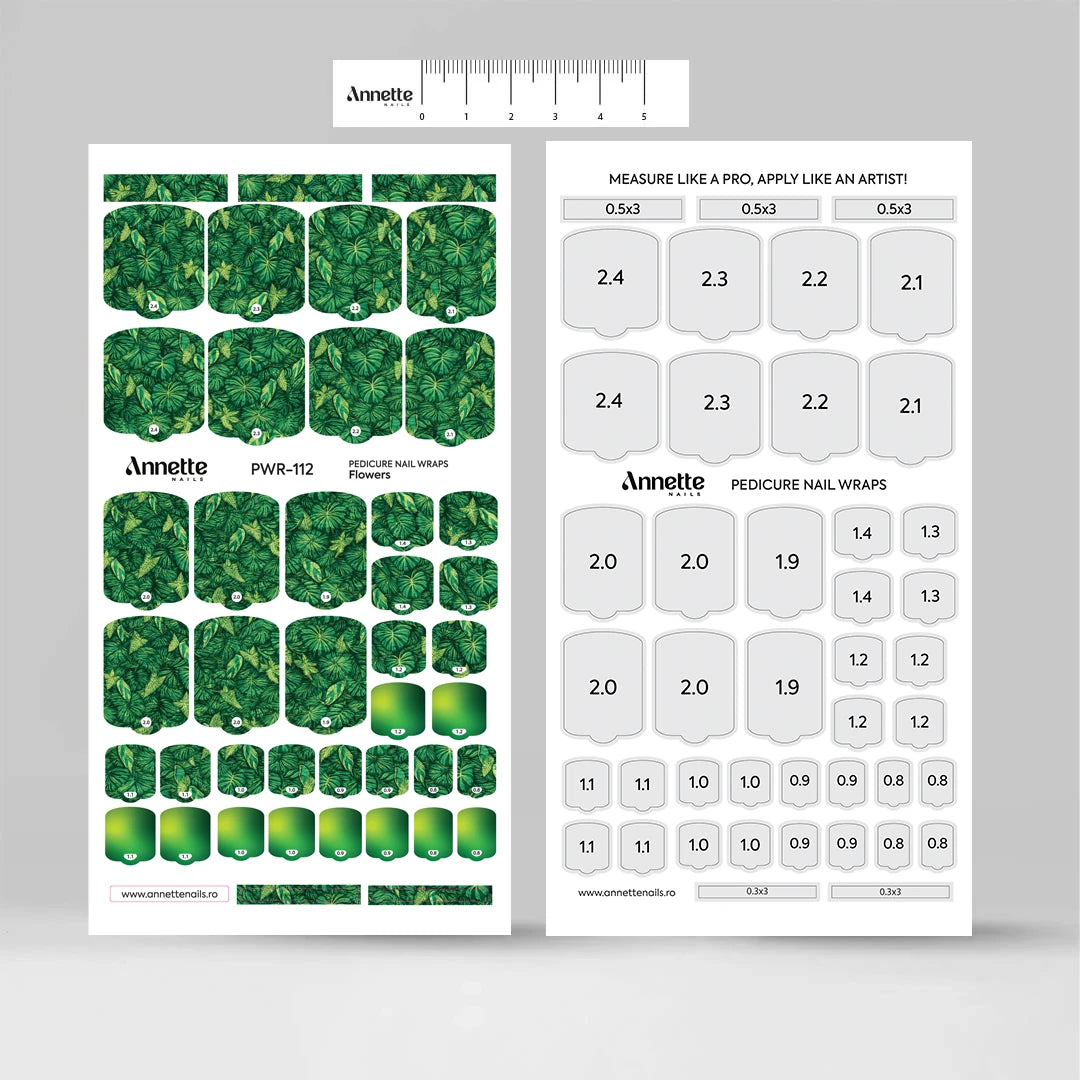 Nail Wraps Pedichiura Flowers 112 Annette Nails PWR-112